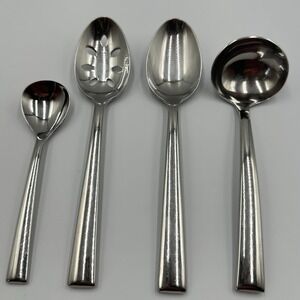 Lenox Archdale 18/10 Stainless 4 PC Serving Set Spoon Ladle Slotted Very Good